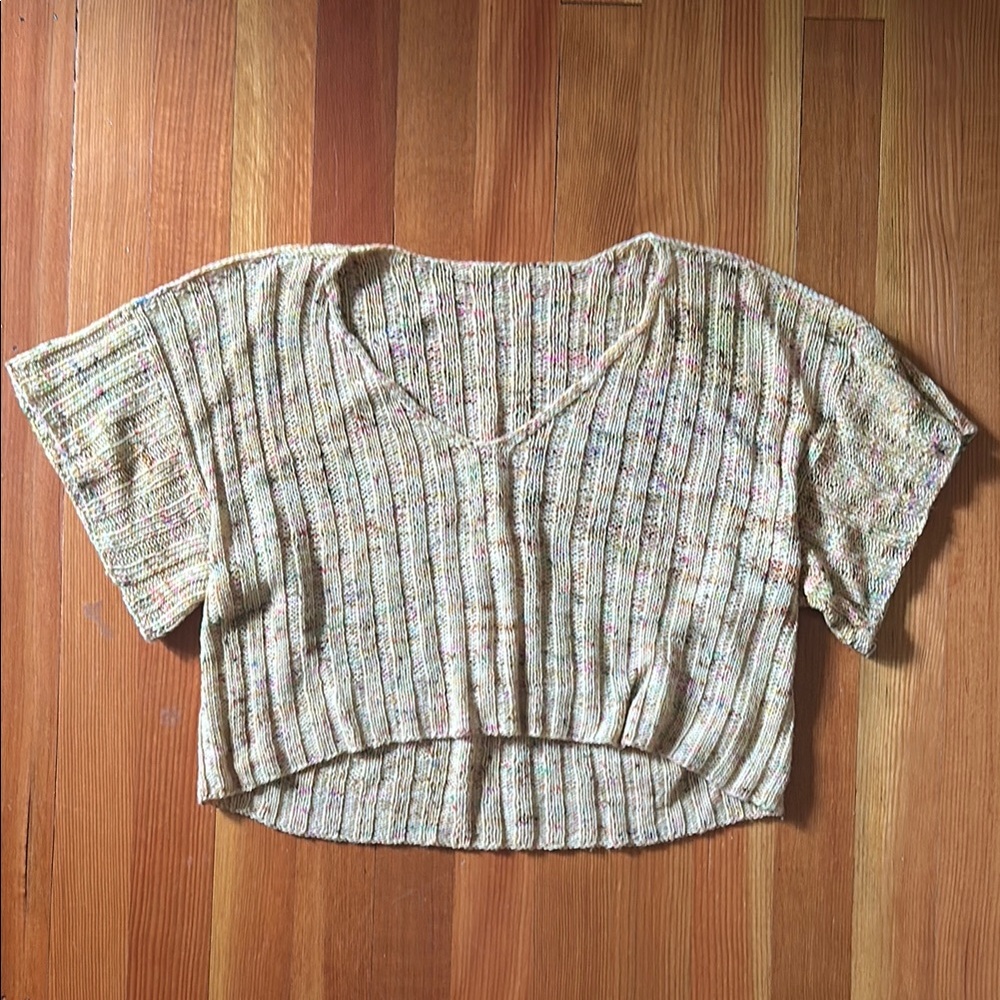Women's yellow speckled Knit Top